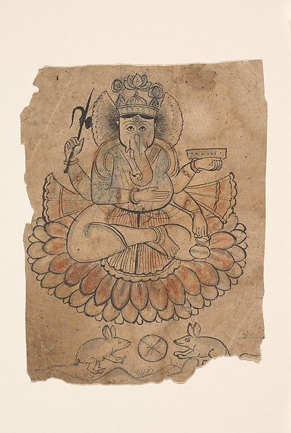 Seated Four-Armed Ganesha c1775, Poster Print Wall Art