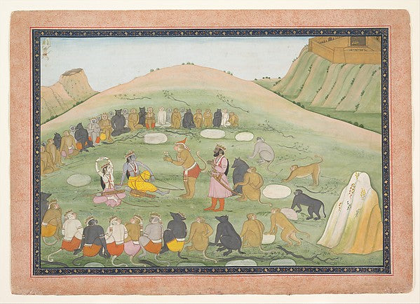 Hanuman Revives Rama and Lakshmana with Medicinal Herbs c1790, Poster Print Wall Art