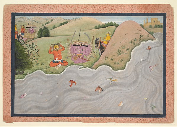 The Demon Marichi Tries to Dissuade Ravana c1780, Poster Print Wall Art