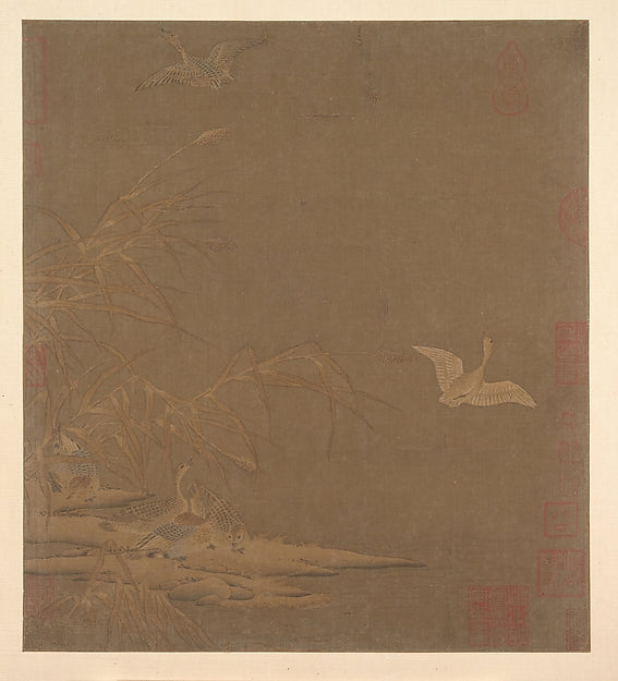 Wild Geese in Winter 13th cent-Unidentified Artist Chinese, 13, Poster Print Wall Art