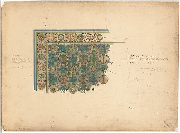 Design for a corner of a rug for the Curtis Publishing Co. lat, Poster Print Wall Art