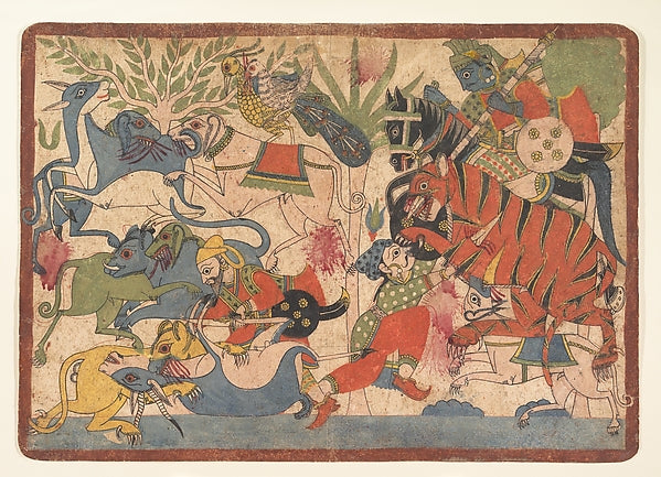 “Royal Hunt ” folio from a Mahabharata 1800–1850, Poster Print Wall Art