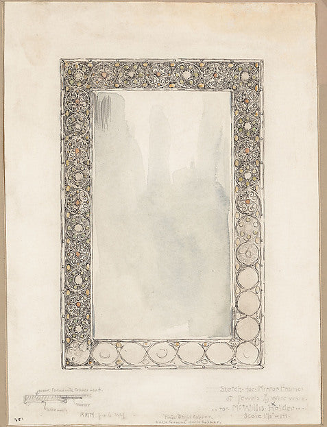 Sketch for Mirror Frame of Jewels & Wirework 1892–1902 Tiffany, Poster Print Wall Art
