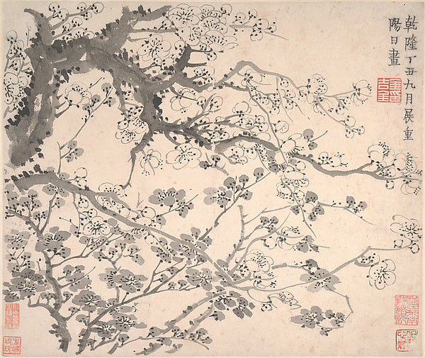 ,Plum Blossoms dated 1757-Jin Nong, 16x12"(A3) Poster