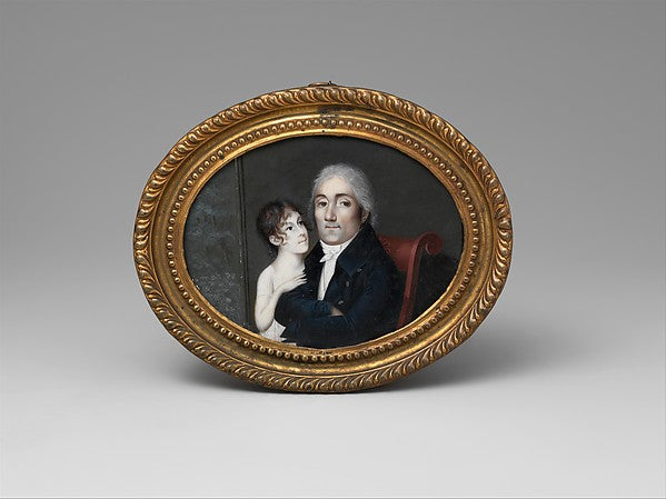 Portrait of a Gentleman and His Daughter c1805-Francois M. Guy, Poster Print Wall Art