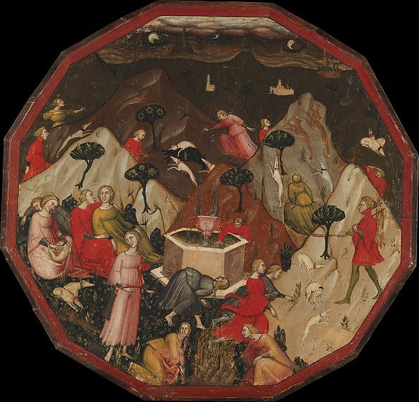 Master of 1416:Ameto's Discovery of the Nymphs c1410-16x12"(A3) Poster