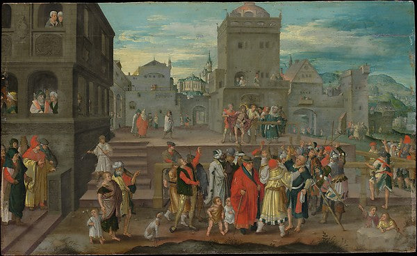 Copy after Lucas van Leyden:Christ Presented to the People -16x12"(A3) Poster