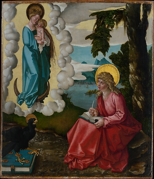 Hans Baldung 1484/85–1545 Strasbourg ):Saint John on Patmos-16x12"(A3) Poster