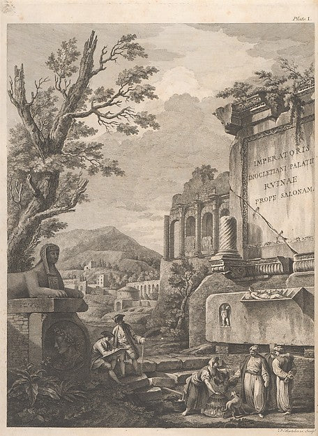 Ruins of the Palace of the Emperor Diocletian at Spalatro in D, Poster Print Wall Art