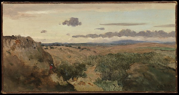 Camille Corot:Mountainous Landscape -16x12"(A3) Poster