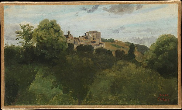 Camille Corot:View of Genzano 1843-16x12"(A3) Poster