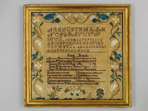 Family Record Sampler 1827 Emma H. Flint, Poster Print