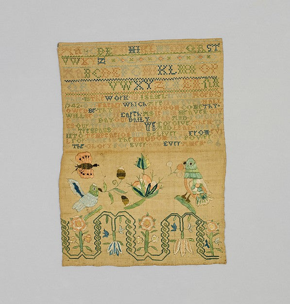 Embroidered Sampler 1742 Isabel Newby, Poster Print Wall Art