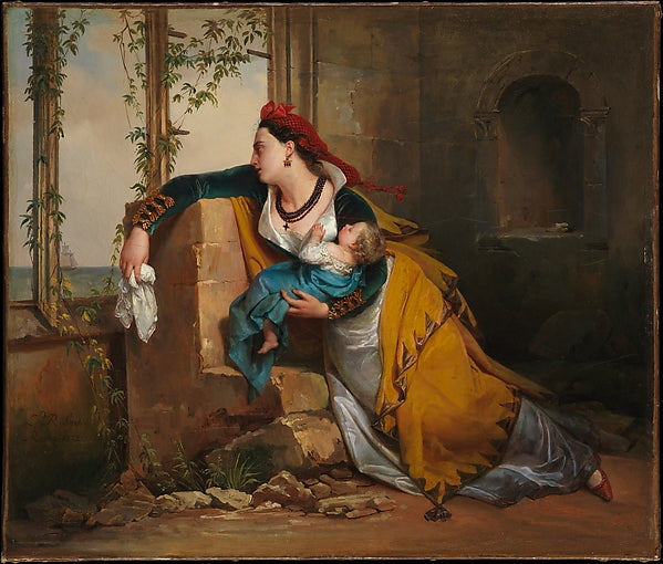 Attributed to Jean-Augustin Franquelin:The Mariner's Wife -16x12"(A3) Poster