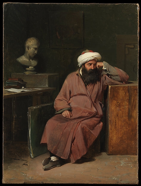 Auguste-Xavier Leprince:Man in Oriental Costume in the Artis-16x12"(A3) Poster