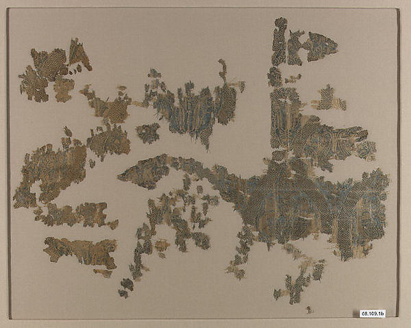 :Textile Fragment with Addorsed Parrots and Griffins early 1-16x12"(A3) Poster