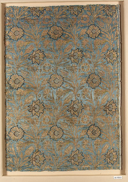 :Fragment of a Brocaded Silk 17th century-16x12"(A3) Poster