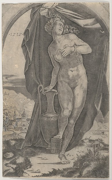 Cleopatra dated 1515-Agostino Veneziano , Designed by Baccio B,16x12"(A3) Poster
