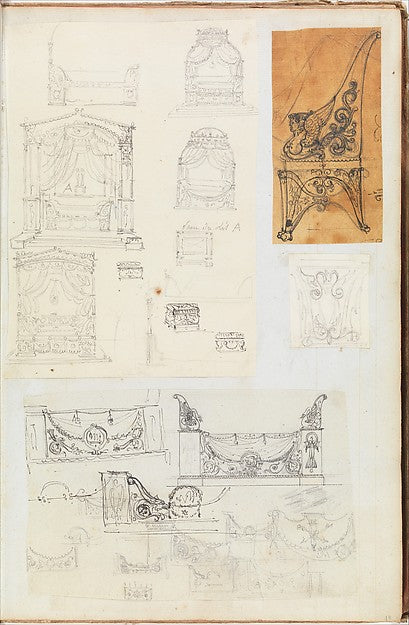 Scrapbook containing Drawings and Several Prints of Architectu, Poster Print