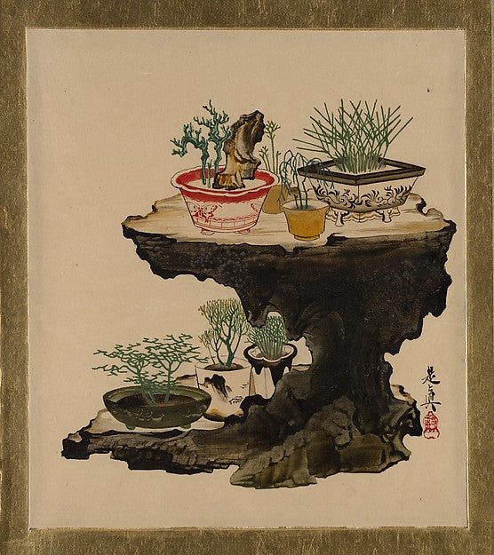 Lacquer Paintings of Various Subjects: Bonsai 1882-Shibata Zes, Poster Print