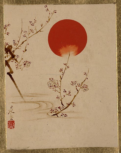 Sun and Plum Branches-Shibata Zeshin, Poster Print