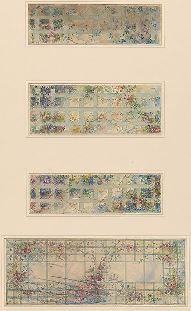 Four designs for glass ceiling panels 1895–1920 Possibly Tiffa, Poster Print Wall Art