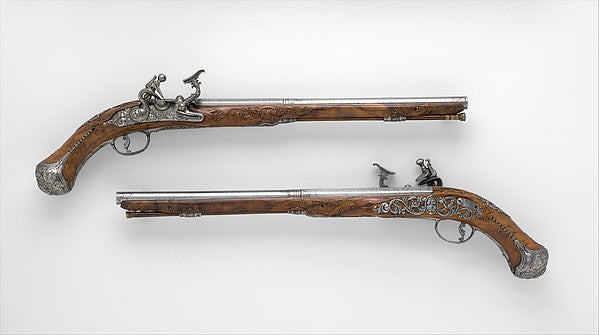 Pair of Pistols with Flintlocks alla Fiorentina c1750–75, Poster Print Wall Art