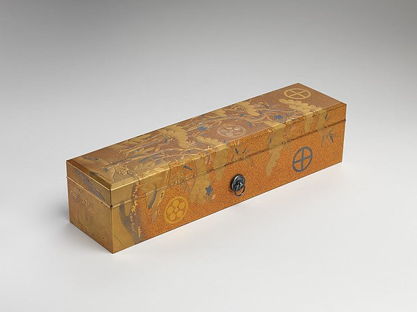 Box with Design of Pine Bamboo and Cherry Blossom 19th cent, Poster Print Wall Art