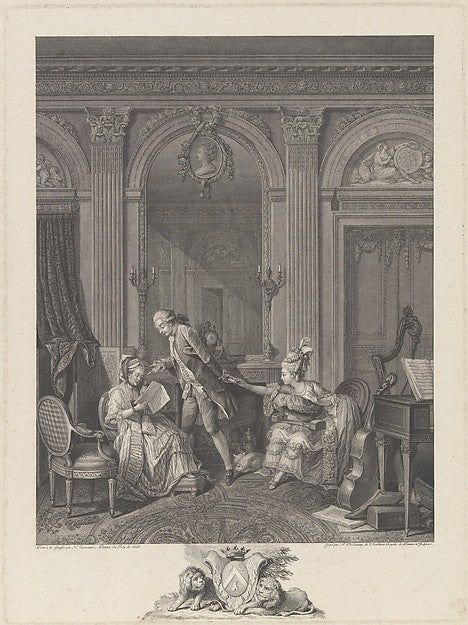 Le Billet doux 1778-Nicolas de Launay,after Nicolas Lafrensen, Poster Print Wall Art