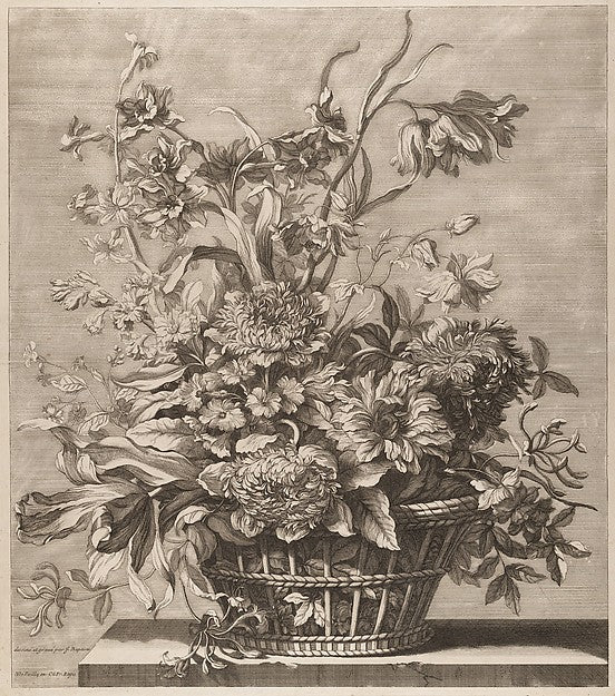 Basket of Flowers from the Book of Several Baskets of Flowers, Poster Print Wall Art