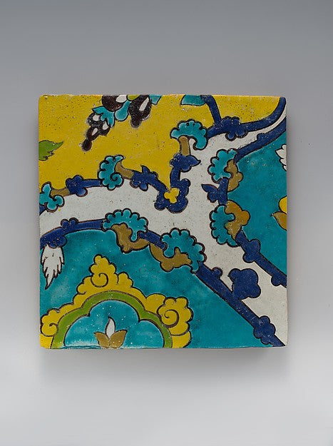 :Square Tile Depicting Clouds 17th century-16x12"(A3) Poster