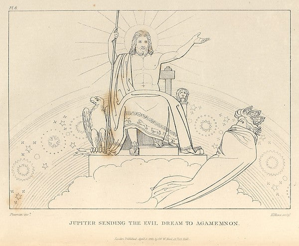 The Iliad and the Odyssey 1834-After John Flaxman,16x12"(A3)Poster