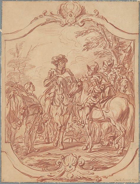 Scene of Military Life - A General Giving Orders 1744-Charles P, Poster Print Wall Art