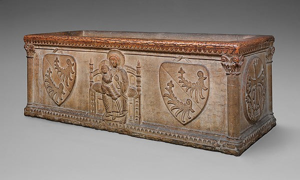:Sarcophagus with Virgin and Child and the Arms of the Sangu-16x12"(A3) Poster