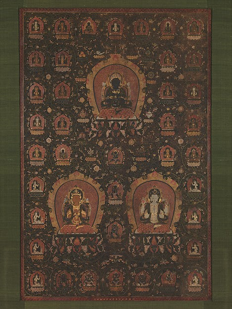 Ming China ,Mandala of Vajradhara, Manjushri and Sadaks, Poster Print Wall Art