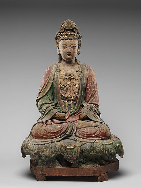 Figure seated on lotiform base,16x12"(A3) Poster