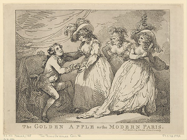 The Golden Apple or the Modern Paris March 2, 1785-Thomas Row, Poster Print