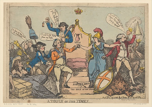 A Touch on the Times December 29, 1788-Thomas Rowlandson ,16x12"(A3)Poster