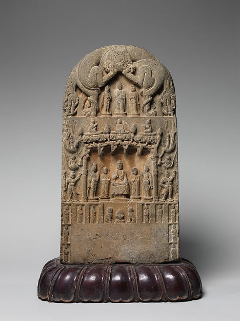 Stele with Pure Land Imagery dated 758, Poster Print Wall Art