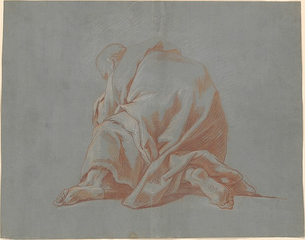 Study of a Draped Figure c1736–39-Jean François de Troy, Poster Print