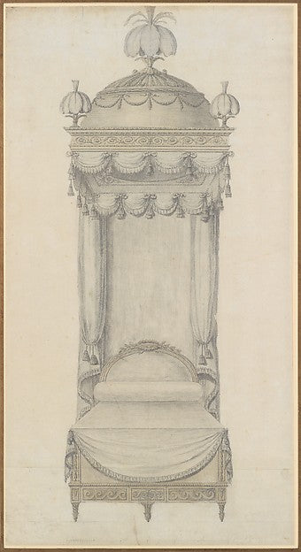 Design for a Bed between 1780–90-Richard de Lalonde, Poster Print