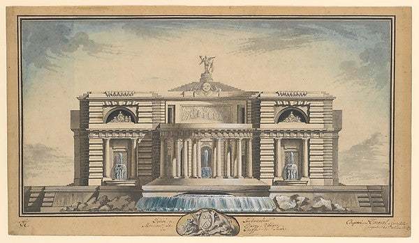Design for a Neoclassical Building Thought to be a School of,16x12"(A3)Poster