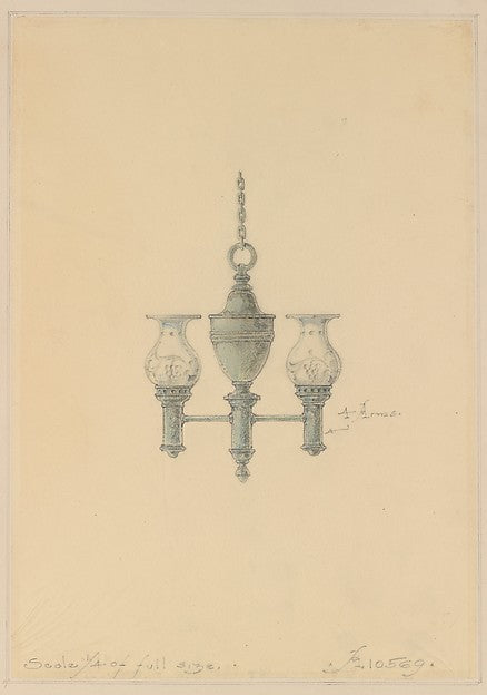Design for chandelier c1905–20 Tiffany Studios-Louis Comfort T, Poster Print Wall Art
