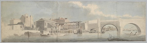 Westminster Bridge the Surrey Side c1750-Samuel Scott , Poster Print