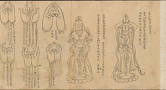 ,Scroll of Mudras 11th–12th cent,Japan ukiyo-e Period Image,16x12"(A3) Poster