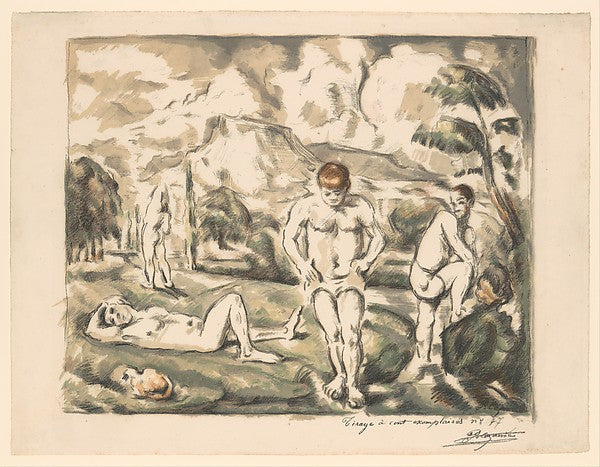 The Large Bathers c1898-Paul Cézanne,16x12"(A3)Poster