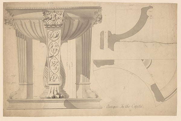 Capitoline Antique Tripod c1750–55-Sir William Chambers,Göte, Poster Print