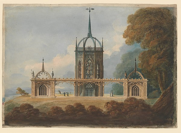Design for a Gothic "Belle Vue" c1800-William Hurst Ashpitel, Poster Print