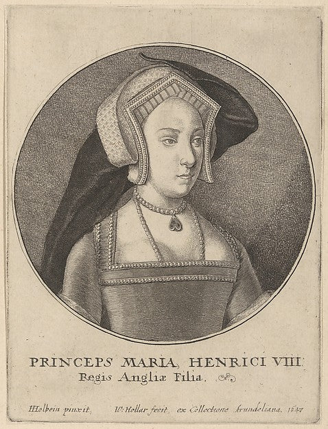 Princeps Maria Henrici VIII Regis Angliæ Filia 1647-After Hans, Poster Print Wall Art