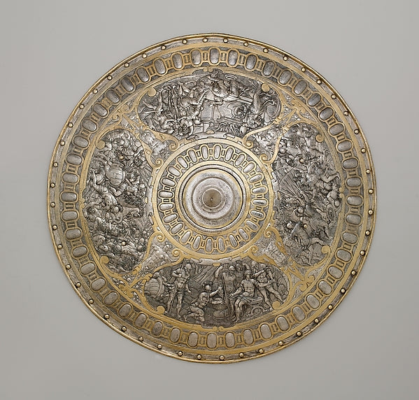 Electrotype Reproduction of a 16th cent Italian Shield 19th ce, Poster Print Wall Art